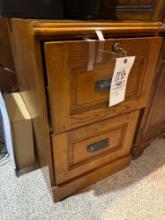 2 drawer oak file cabinet