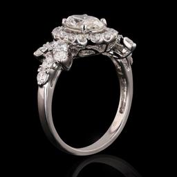 1.05 ctw CENTER Diamond 18K White Gold Ring (2.03 ctw Diamonds)