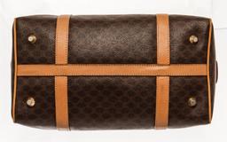 Celine Dark Brown Leather Macadam Travel Bag