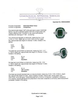 5.00 ctw Emerald and 1.06 ctw Diamond Ring - 14KT White Gold