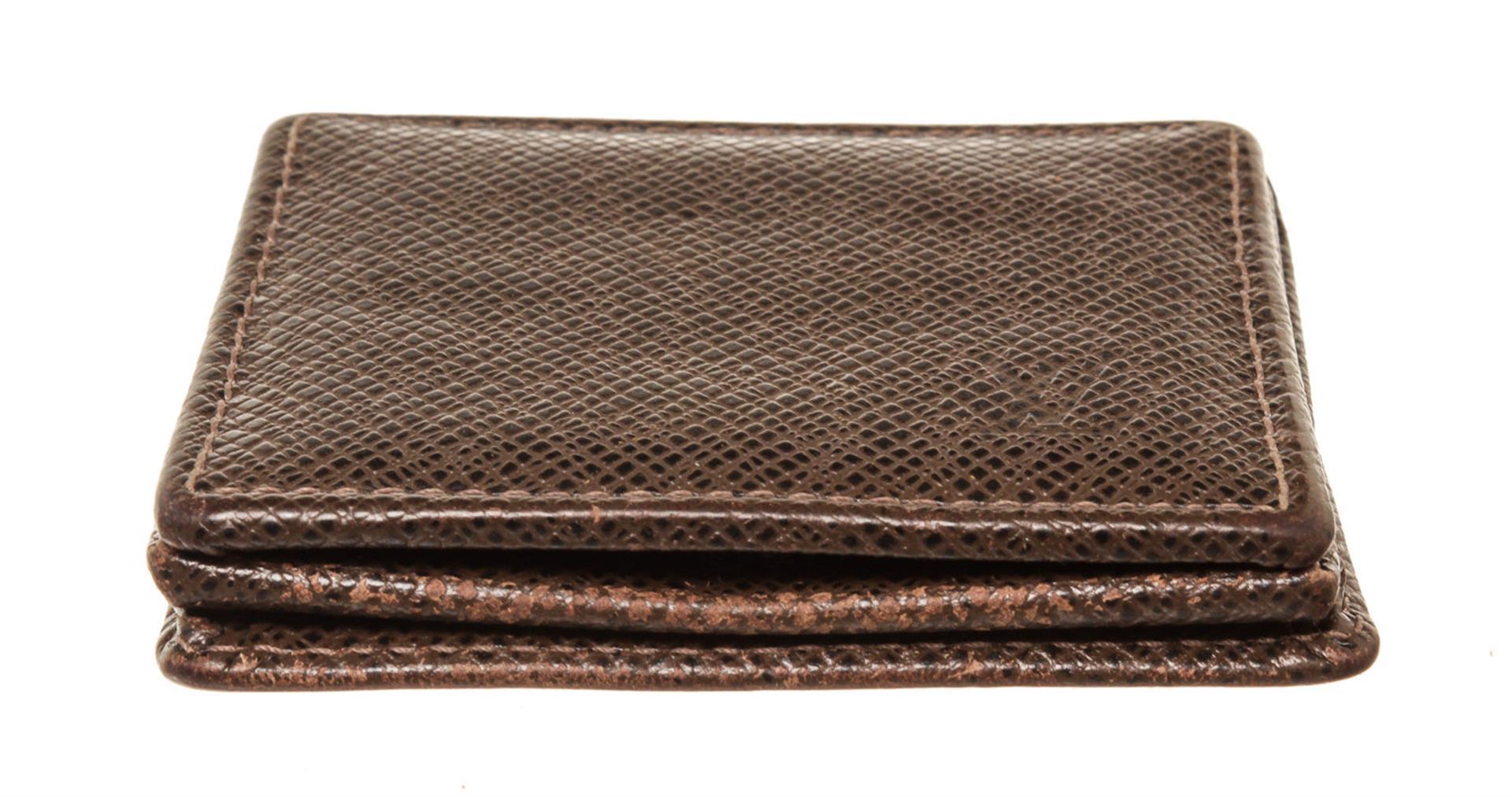 Louis Vuitton Black Leather Coin Case Taiga Wallet