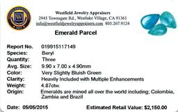 4.87 ctw Pear Mixed Emerald Parcel