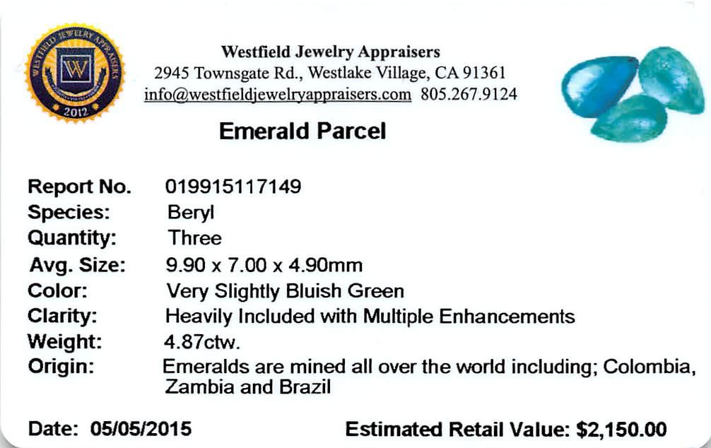 4.87 ctw Pear Mixed Emerald Parcel