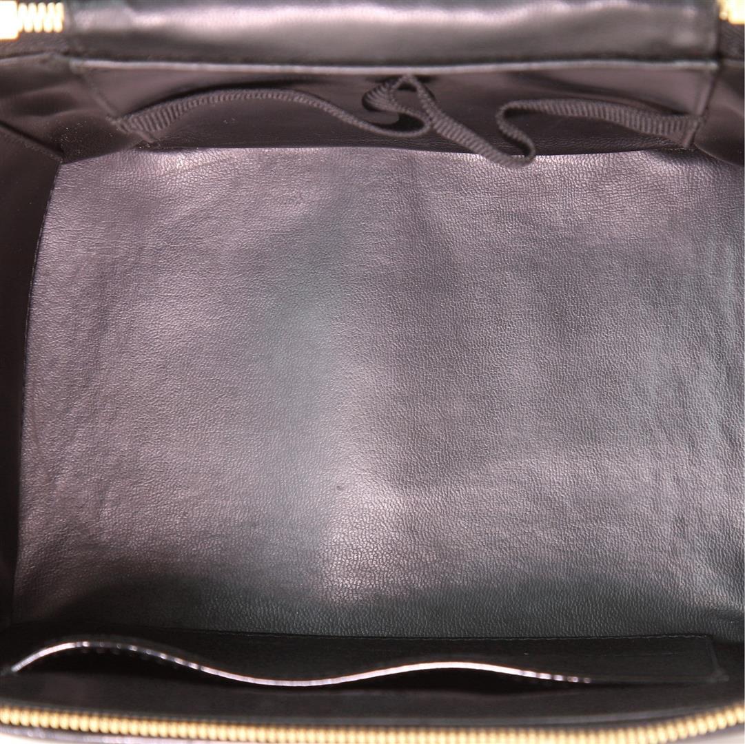 Chanel Vintage Black Patent Leather Timeless Small Vanity Case