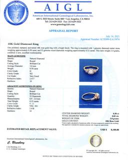 0.50 ctw SI2 CLARITY CENTER Diamond 18K Rose Gold Ring (0.82 ctw Diamonds)