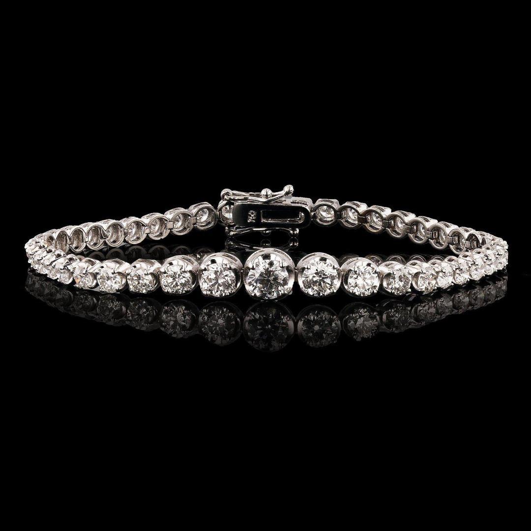 6.15 ctw Diamond 18K White Gold Tennis Bracelet