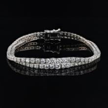 6.40 ctw Diamond 18K White Gold Tennis Bracelet