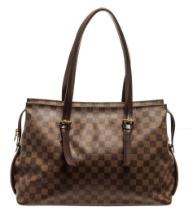 Louis Vuitton Damier Ebene Canvas Leather Chelsea Tote Bag