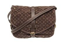 Louis Vuitton Brown Monogram Mini Lin Saumur 30 Ba