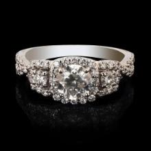 1.00 ctw F COLOR CENTER Diamond Platinum Ring (1.76 ctw Diamonds)