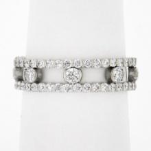 18k White Gold 1.44 ctw Round Brilliant Diamond Open Center Eternity Band Ring