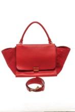 Celine Red Leather Medium Trapeze Shoulder Bag