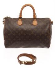 Louis Vuitton Brown Monogram Speedy 35 Bandouliere