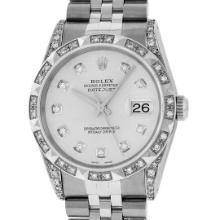 Rolex Stainless Steel 36MM Diamond Lugs & Bezel Datejust Wristwatch