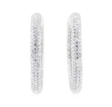 5.30 ctw Diamond Hoop Earrings - 14KT White Gold