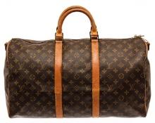 Louis Vuitton Brown Monogram Canvas Keepall Bandouliere 50 Travel Bag