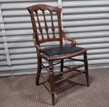 Antique Leather Side Chair