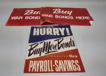 3 Vintage WAR BONDS Posters