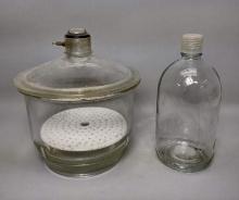 2 Large Vintage Pieces Of Lab Glass