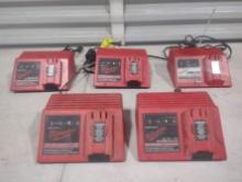 5 Milwaukee Battery Chargers