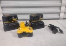 2 DeWalt Battery Chargers With 3 Batteries