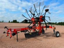 2019 Kubota RA2584 twin rotor rotary hay rake, 540 PTO drive, 2pt hitch, steerable rear axle, SN: