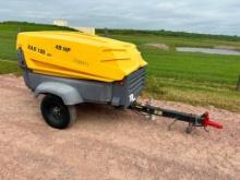 2013 Atlas Copco XAS185 portable air compressor, John Deere diesel engine, 185 CFM, ball hitch, runs