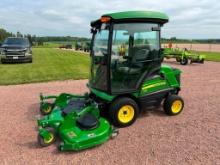 2017 John Deere 1575 front mount lawn mower, cab w/AC, 4x4, hydro trans, 7 Iron Pro 72" deck,