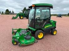 2016 John Deere 1575 front mount lawn mower, cab w/AC, 4x4, 7 Iron Pro 72" deck, diesel engine,