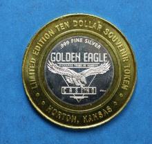 Golden Eagle Casino 999 Fine Silver Token Coin Kickapoo Tribe In Kansas 1996