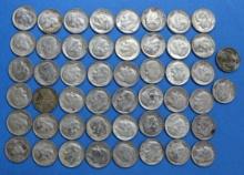 Lot of 50 90% Silver Roosevelt Dimes $5 Face Value