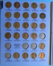 Collection Book of Lincoln Pennies starting 1951 with Wheat and Memorial - 24 Coins total