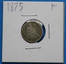 1875 Seated Liberty Silver Dime Coin