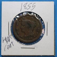 1855 Large One Cent Coin