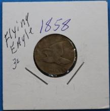 1858 Flying Eagle One Cent Coin Large Letters