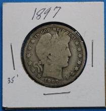 1897 Barber Silver Half Dollar Coin
