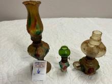 3 small oil lamps
