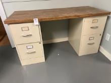 two file cabinet desk
