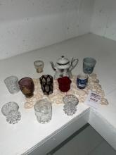 (11) pieces of antique glassware
