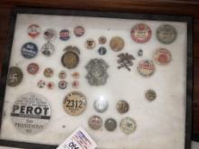 antique metals and hat pins Buttons election