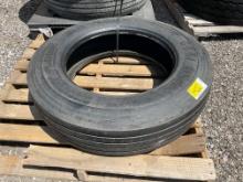 (1) Goodyear G661 HAS 245/75R22.5 commercial truck tires USED Virgin Tread Surplus Take Off