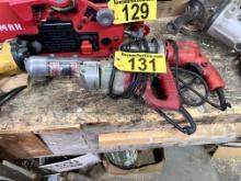 LOT: 2-MILWAUKEE TOOLS: REVERSIBLE 10-SPD. RIGHT ANGLE DRILL & HD DRILL