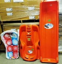 3 NEW PLASTIC SNOW SLEDS / TOBOGGANS