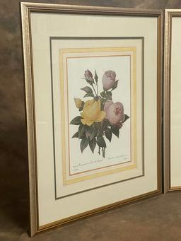 Pair of Framed Floral Prints by P.J. Redout