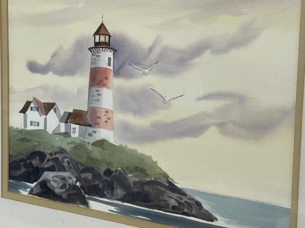 Original Watercolor by Hoffman "Lighthouse"