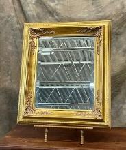 Nice Carved Wall Gold Frame & Beveled Mirror