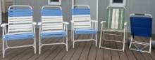 Lot of Beach Chairs and Beach Cart