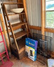 Wood Shelf, Pet Door & Cage