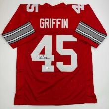 Autographed/Signed Archie Griffin Ohio State Red College Football Jersey Beckett BAS COA