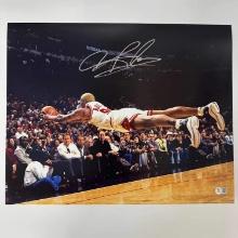 Autographed/Signed Dennis Rodman Chicago Bulls 16x20 Basketball Photo Beckett BAS COA